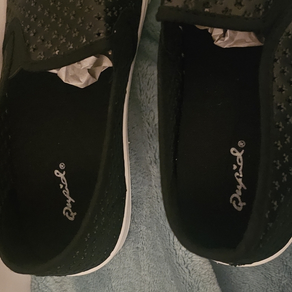 Qupid Black and White Slip-On Loafers - Picture 9 of 10